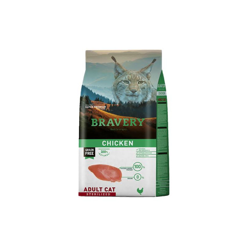 BRAVERY CAT STERILIZED CHICKEN 7 KG
