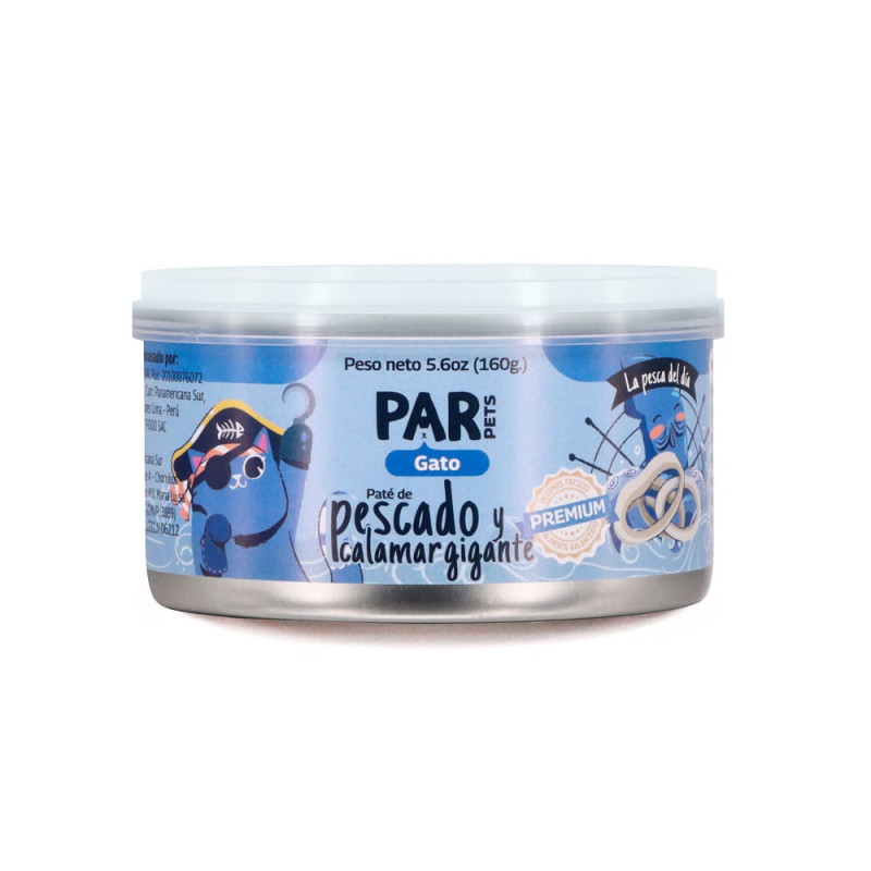PAR PETS Gato paté de pescado y calamar gigante 160gr